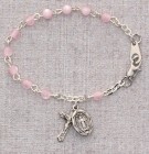 Baby Rosary Bracelet with Pink Pearls