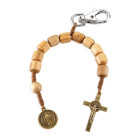 Benedictine Medal Auto Backpack Olive Wood Rosary