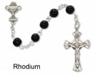Black Glass First Communion Chalice Rosary