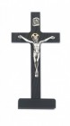 Black Wood Standing Crucifix with Two Tone Corpus - 8“H