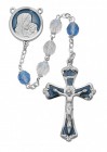 Blue Enamel Rosary with White and Blue Beads