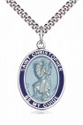 Blue Enamel St. Christopher Medal