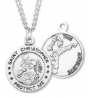 Men's St. Christopher Martial Arts Medal Sterling Silver