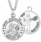 Men's St. Christopher Tennis Medal Sterling Silver