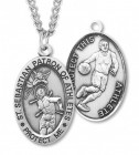 Men's St. Sebastian Basketball Medal Sterling Silver