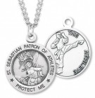 Boy's St. Sebastian Martial Arts Medal Sterling Silver