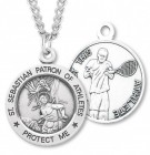 Men's St. Sebastian Tennis Medal Sterling Silver