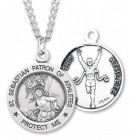 Men's St. Sebastian Track Medal Sterling Silver