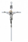 Brass Crucifix 8 inch Silver-Tone