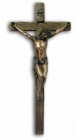 Bronzed Resin Wall Crucifix - 13 Inches