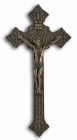 Bronzed Resin Wall Crucifix - 9 Inches