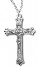 Budded Crucifix Pendant Sterling Silver