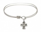 Cable Bangle Bracelet with a 5-Way Charm