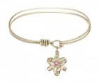 Cable Bangle Bracelet with a Chastity Charm
