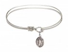 Cable Bangle Bracelet with a Divine Mercy Charm