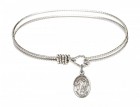 Cable Bangle Bracelet with a Guardian Angel and Child Charm