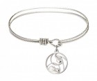 Cable Bangle Bracelet with a Madonna and Child Charm