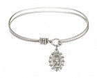 Cable Bangle Bracelet with a Miraculous Charm