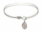 Cable Bangle Bracelet with Our Lady of Assumption Charm