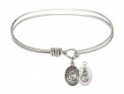 Cable Bangle Bracelet with Our Lady of Mount Carmel Charm