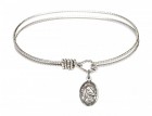 Cable Bangle Bracelet with Our Lady of Providence Charm