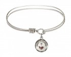 Cable Bangle Bracelet with a Red Dove Charm