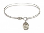 Cable Bangle Bracelet with a Saint Anthony of Egypt Charm