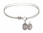Cable Bangle Bracelet with a Saint Cecilia Marching Band Charm