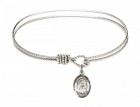 Cable Bangle Bracelet with a Saint Louise de Marillac Charm