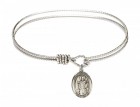 Cable Bangle Bracelet with a Saint Wolfgang Charm