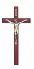 Cherry Wall Crucifix with Two-Tone Corpus, 10 Inch