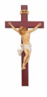 Cherry Stain Crucifix with Hand-painted Corpus, 15 inch