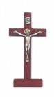 Cherry Wood Standing Crucifix with Two Tone Corpus - 8“H