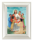 Christ with Children 4x6 Print Pearlized Frame