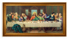 Church Size Last Supper 44x22 Antiqued Frame w Textured Print