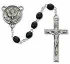 Confirmation Rosary Black Wood Beads 6mm