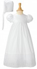 Cotton Baptism Gown with Lace Border