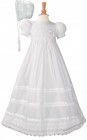 Cotton Batiste Baptism Gown with Cluny Trim