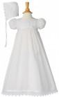 Cotton Christening Gown with Italian Lace