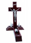 Dark Cherry Sick Call Crucifix Set - 10 inch