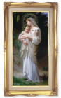 Divine Innocence Gold-Leaf Frame with Linen Border Art