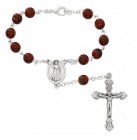 Divine Mercy Red Glass Auto Rosary