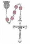 Double Capped Pink Glass Rosary