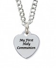 First Communion Necklace with Sterling Silver Heart Pendant