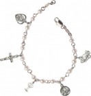 Girls First Communion Pearl Charm Bracelet