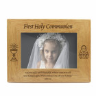First Holy Communion for Girl Photo Hardwood Frame