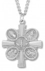 Four-Way Medal in Cross Pendant