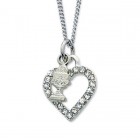 Girls Chalice Charm with Crystal Heart Necklace
