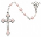 Girl's Pink Enamel Rosary
