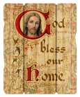 God Bless Our Home Distressed Wood Wall Plaque
